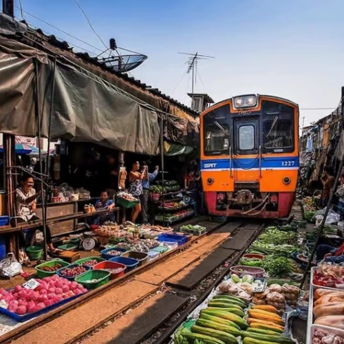 Bangkok - Railway market- Floating market - Kanchanaburi